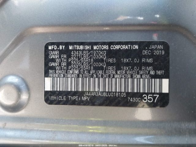 JA4AR3AU8LU018105 Mitsubishi Outlander Sport 2.0 Se Awc