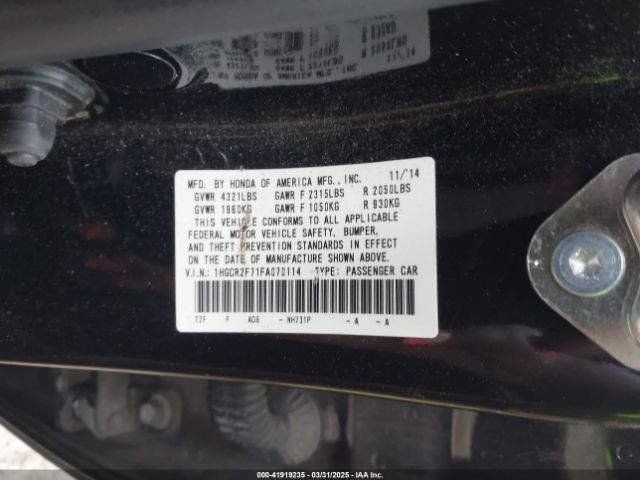 1HGCR2F71FA070114 Honda ACCORD EX
