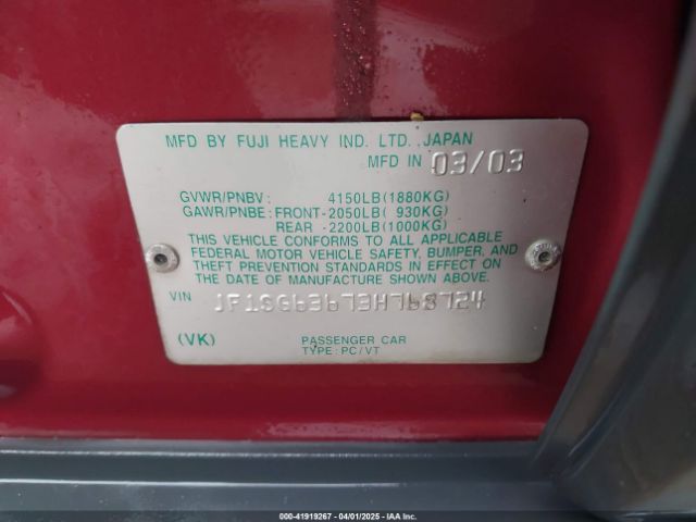 2003 SUBARU FORESTER JF1SG63673H768724 Photo 8
