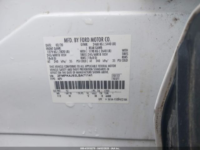 2020 FORD EDGE 2FMPK4J93LBA71141 Photo 8