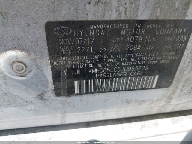 KMHC85LC5JU065229 Hyundai Ioniq Hybrid Limited