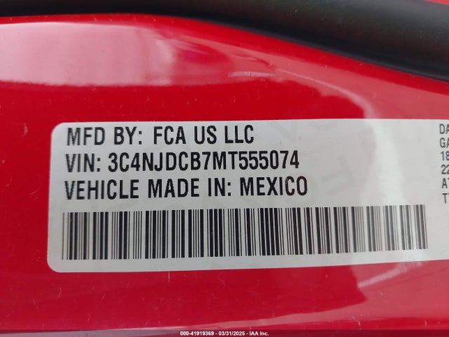 3C4NJDCB7MT555074 Jeep Compass Limited 4x4