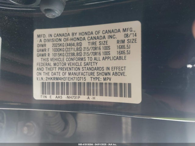 2HKRM4H31EH710715 Honda CR-V LX