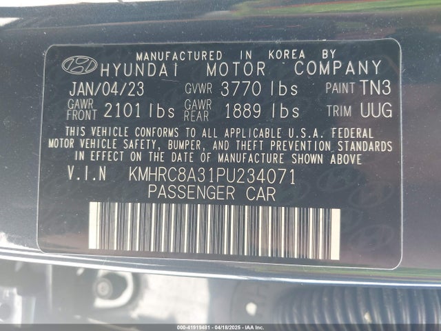 KMHRC8A31PU234071 Hyundai Venue Limited