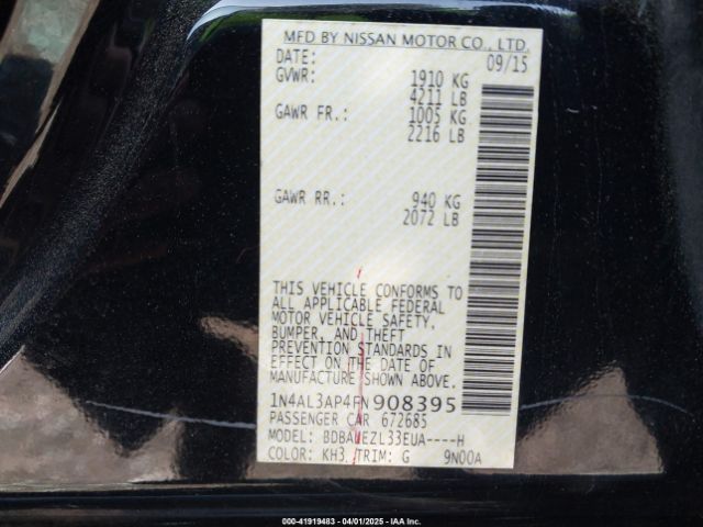 1N4AL3AP4FN908395 Nissan Altima 2.5 S