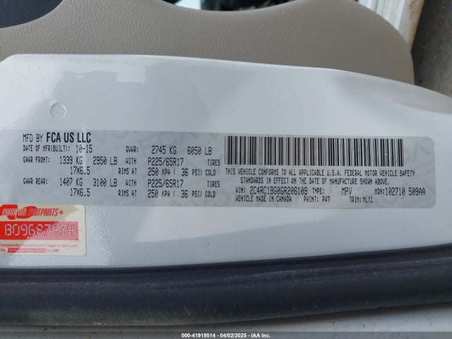 2C4RC1BG0GR206109 Chrysler Town & Country Touring