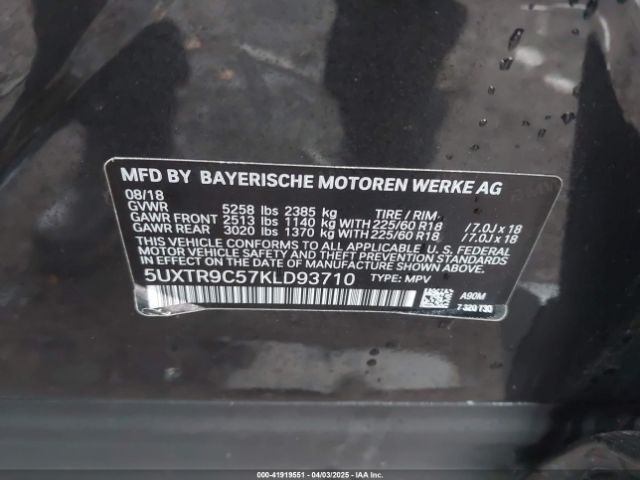 5UXTR9C57KLD93710 BMW X3