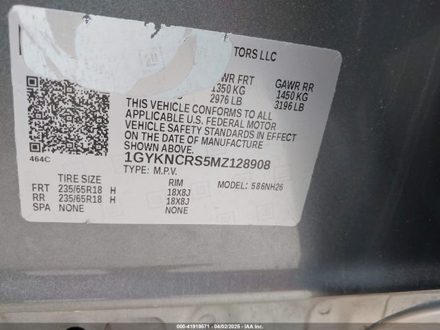 2021 CADILLAC XT5 1GYKNCRS5MZ128908 Photo 8