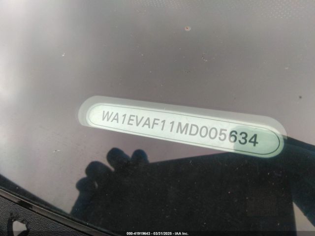WA1EVAF11MD005634 Audi Q8 Premium Plus 55 Tfsi Quattro Tiptronic