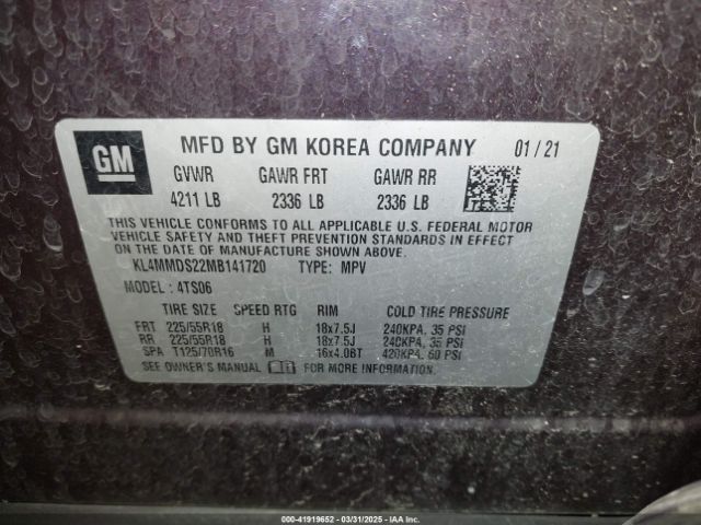 KL4MMDS22MB141720 Buick Encore Gx Fwd Select