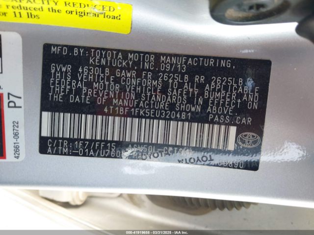4T1BF1FK5EU320481 Toyota CAMRY SE
