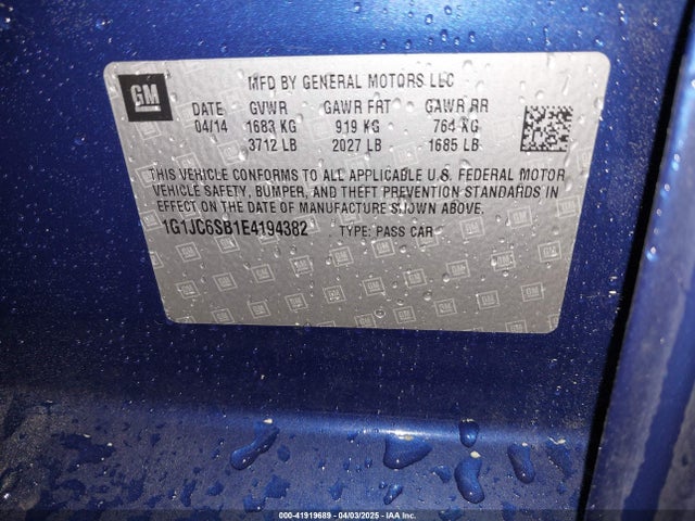 1G1JC6SB1E4194382 Chevrolet Sonic Lt Auto