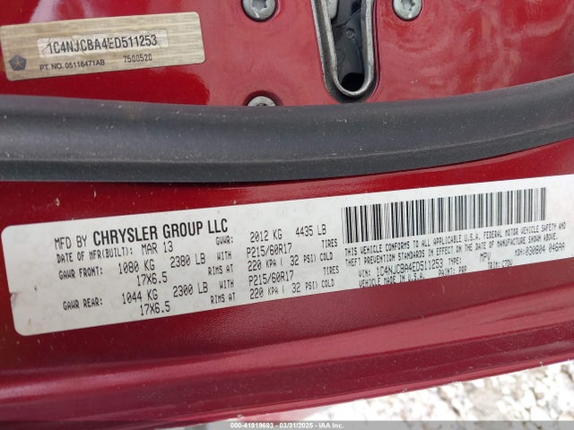 Jeep Compass 2014 1C4NJCBA4ED511253 Image 9