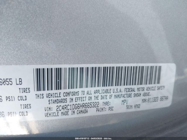 2C4RC1DG6HR665322 Chrysler Pacifica Touring