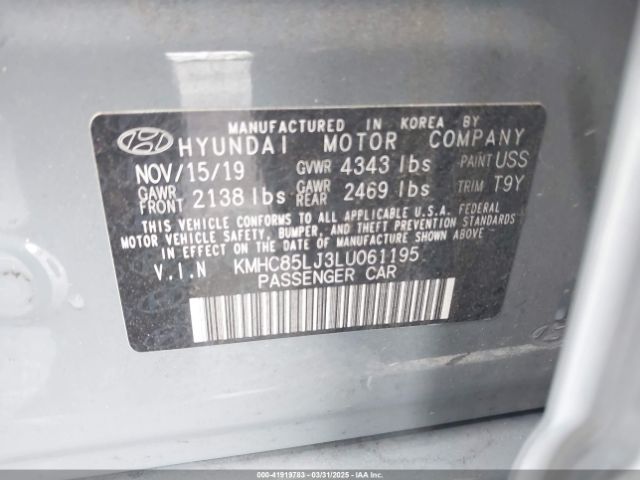 KMHC85LJ3LU061195 Hyundai hmc battery