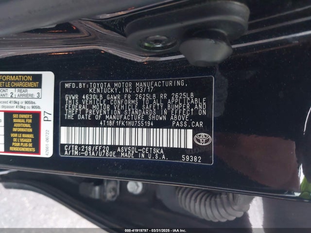 4T1BF1FK1HU755194 Toyota CAMRY SE