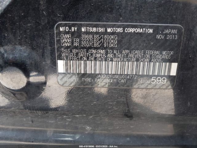JA32U2FU9EU014772 Mitsubishi LANCER ES