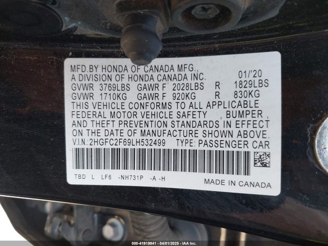 2HGFC2F69LH532499 Honda Civic Lx