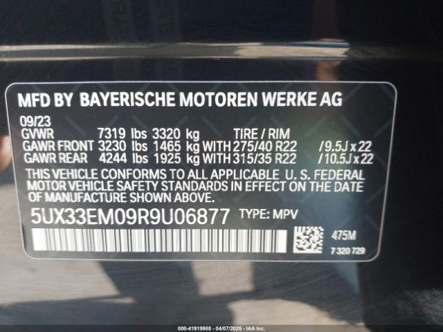5UX33EM09R9U06877 BMW X7 M60i