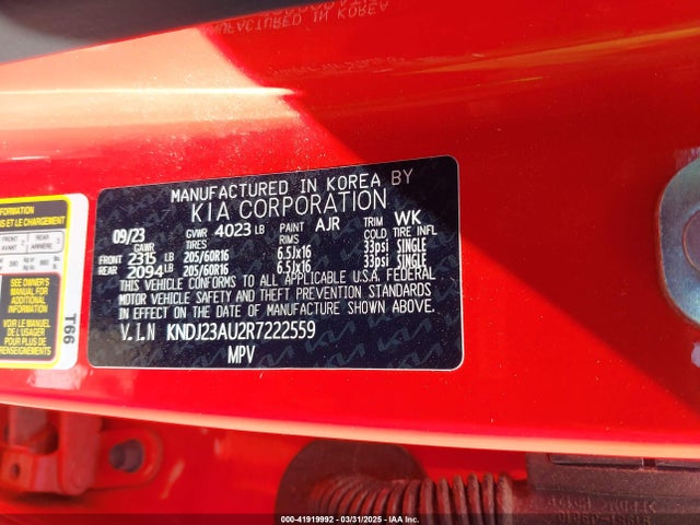 KNDJ23AU2R7222559 KIA SOUL LX