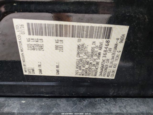 1N4AA6AP2HC368468 Nissan Maxima 3.5 Sl