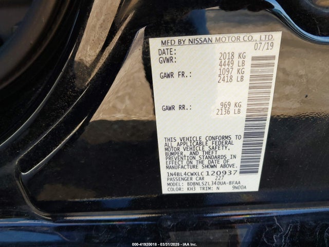 1N4BL4CWXLC120937 Nissan 2020