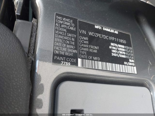 WDZPE7DC1FP111850 Mercedes-Benz Sprinter 2500 Normal Roof