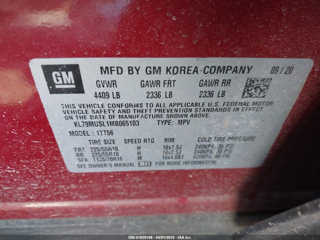 KL79MUSL1MB065103 Chevrolet Trailblazer Awd Rs