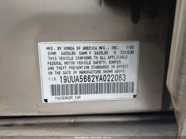 2000 ACURA TL 19UUA5662YA022063 Photo 8