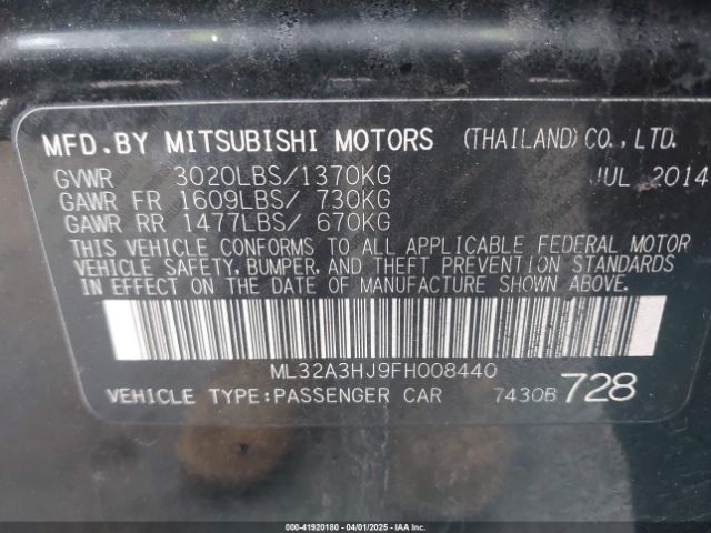 2015 MITSUBISHI MIRAGE ML32A3HJ9FH008440 Photo 8