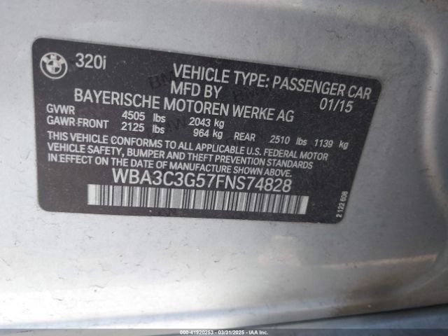 WBA3C3G57FNS74828 BMW 320i Xdrive