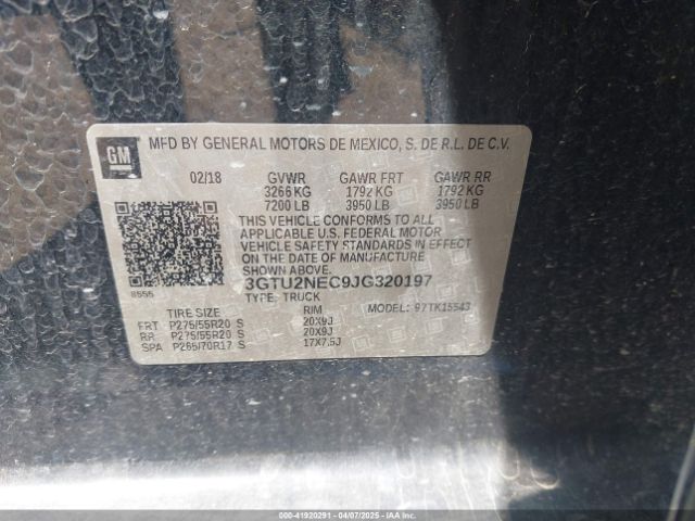 3GTU2NEC9JG320197 GMC Sierra 1500 Slt