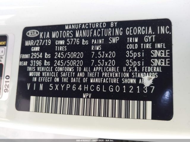 5XYP64HC6LG012137 KIA Telluride S