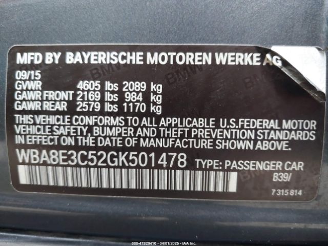 WBA8E3C52GK501478 BMW 328i Xdrive