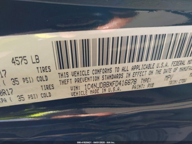 1C4NJDBBXFD416678 Jeep Compass Sport