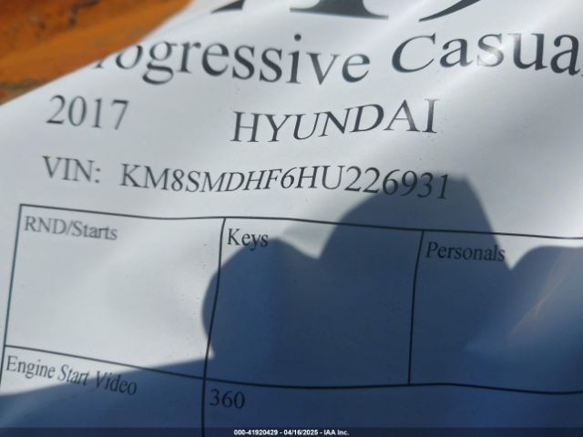 KM8SMDHF6HU226931 Hyundai Santa Fe Se
