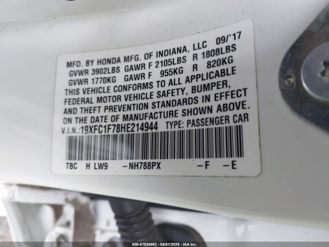 19XFC1F78HE214944 Honda Civic Ex-l