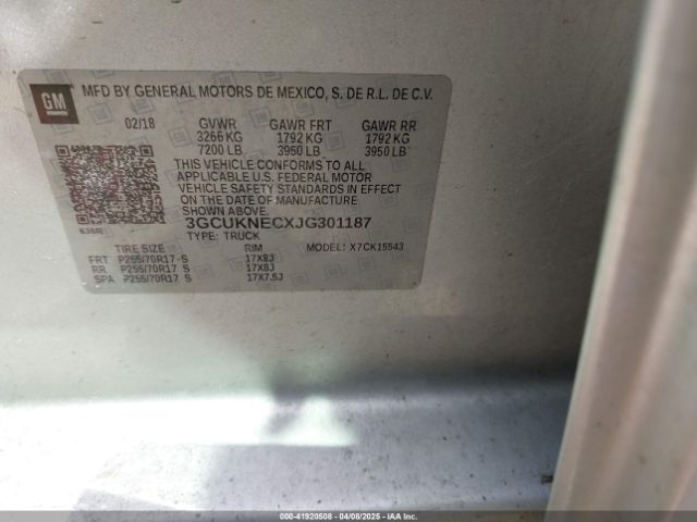 3GCUKNECXJG301187 Chevrolet Silverado K1500/k1500 Ls