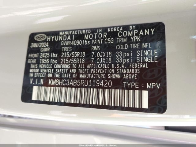 KM8HC3AB5RU119420 Hyundai Kona Sel