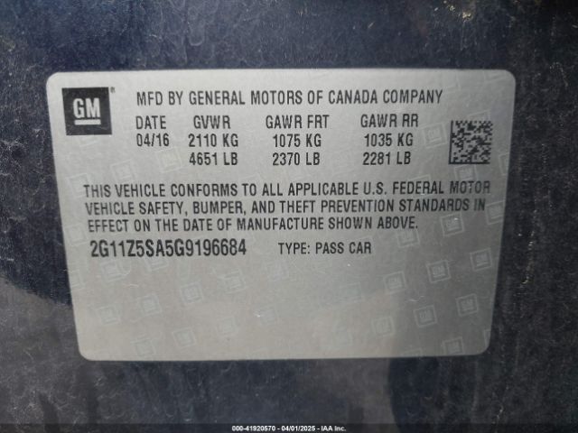 2G11Z5SA5G9196684 Chevrolet IMPALA LS