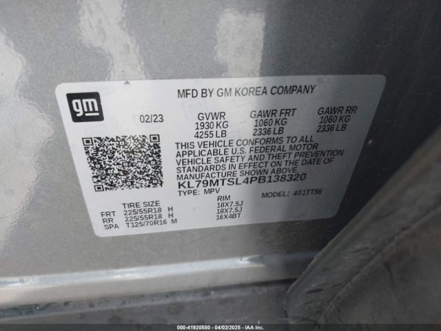 KL79MTSL4PB138320 Chevrolet Trailblazer Fwd Rs