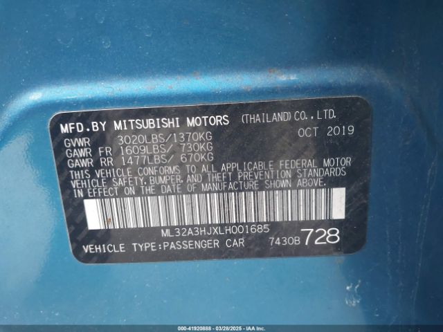 2020 MITSUBISHI MIRAGE ML32A3HJXLH001685 Photo 8