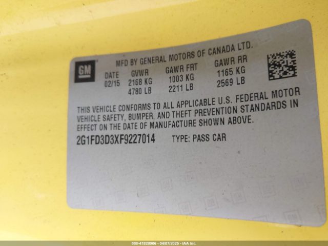 2G1FD3D3XF9227014 Chevrolet lfx