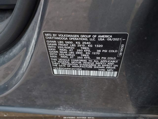 2022 VOLKSWAGEN ATLAS CROSS SPORT 1V2JE2CA4NC201054 Photo 8
