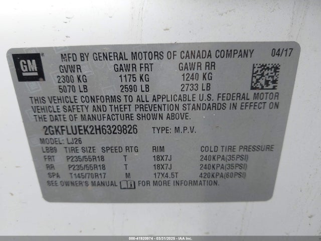 2GKFLUEK2H6329826 GMC Terrain Slt