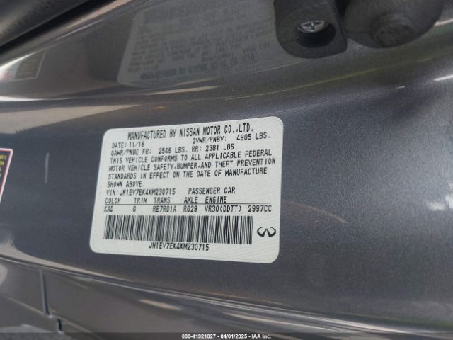 JN1EV7EK4KM230715 Infiniti Q60 3.0t Luxe