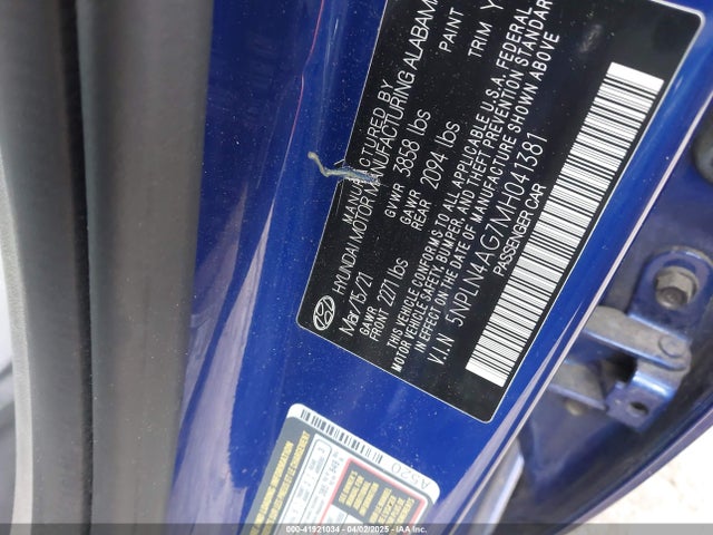 Hyundai ELANTRA SEL 2021 5NPLN4AG7MH041381 Image 9