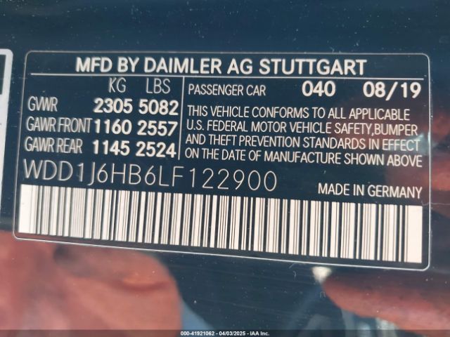 WDD1J6HB6LF122900 Mercedes-Benz E 450