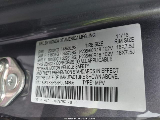 2017 ACURA RDX 5J8TB3H55HL014805 Photo 8