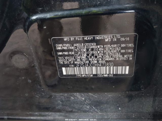 JF2SJAJC0HH471830 Subaru Forester 2.5i Limited